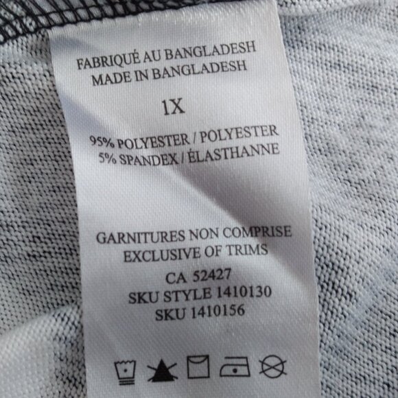 Elegant Classy Top, Black & White, MyStyle Company, Size - 1X - Picture 4 of 4